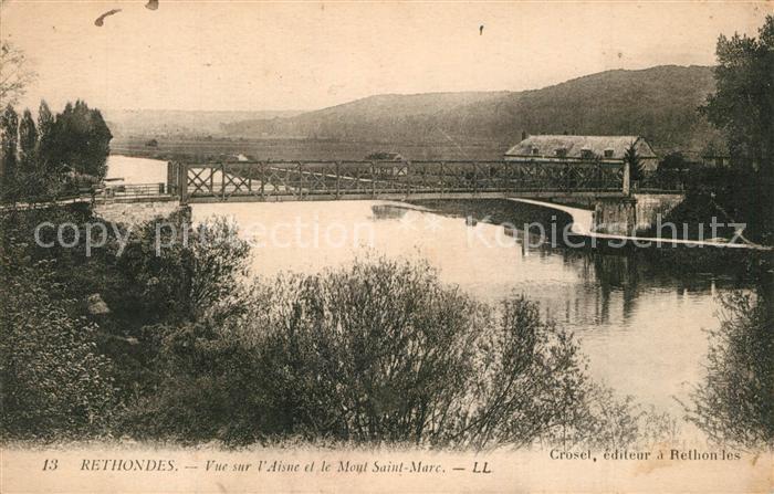 Rethondes Vue sur l'Aisne et Mont Saint Marc