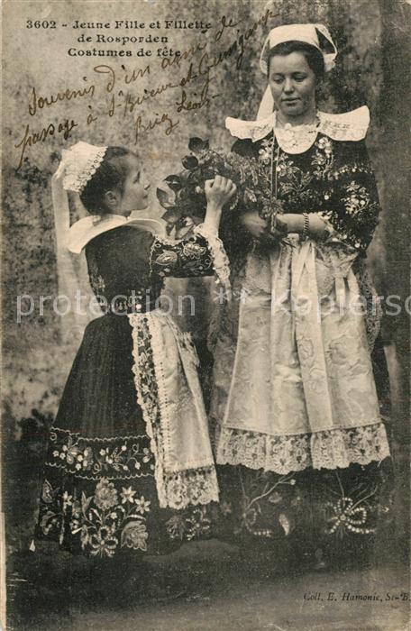 Rosporden Jeune fille et fillette Costumes de fête Festliche Trachten