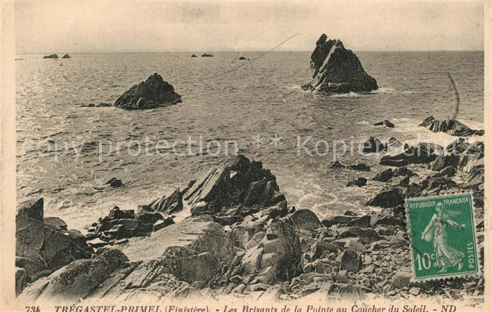 Primel Tregastel Les Brisants de la Pointe au Coucher du