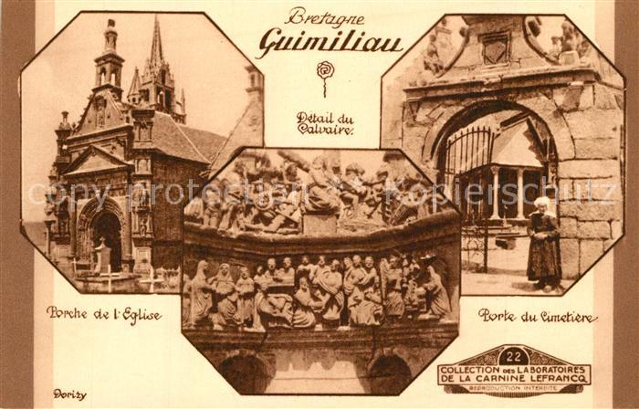 Guimiliau Eglise Détail du Calvaire Porte du Cimetière