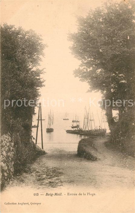 Beg Meil Entrée de la plage bateaux