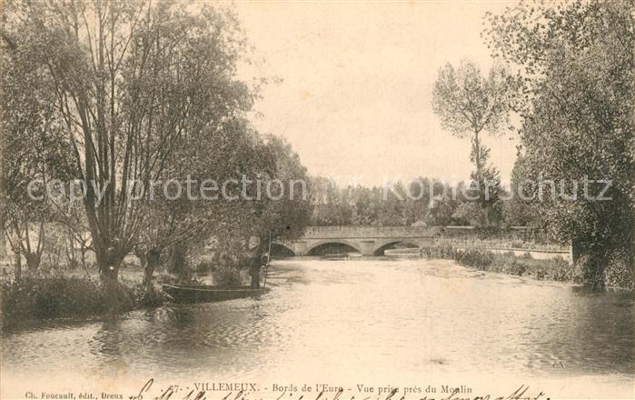 Villemeux-sur-Eure Bords de la rivière vue prise près du Moulin