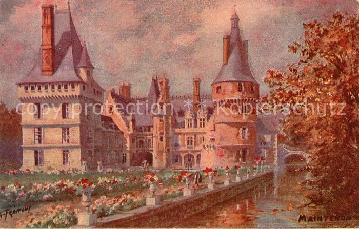 Maintenon Chateau Peinture Kuenstlerkarte