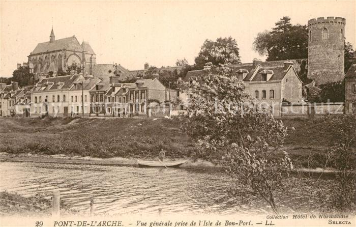 Pont-de-l Arche Vue Generale prise de L Isle de Bon Port