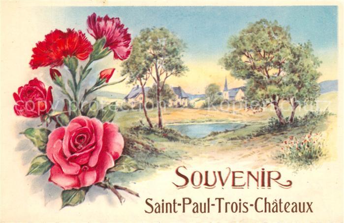 Saint-Paul-Trois-Chateaux Souvenir des fleurs Peinture Künstlerka