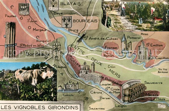 Bordeaux Les Vignobles Girondins Lageplan Ochse
