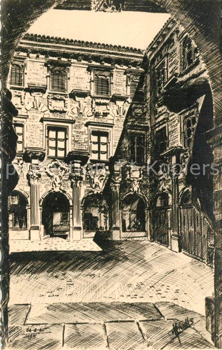 Toulouse Haute-Garonne Hotel de Clary Rue de la Dalbade Zeichnung