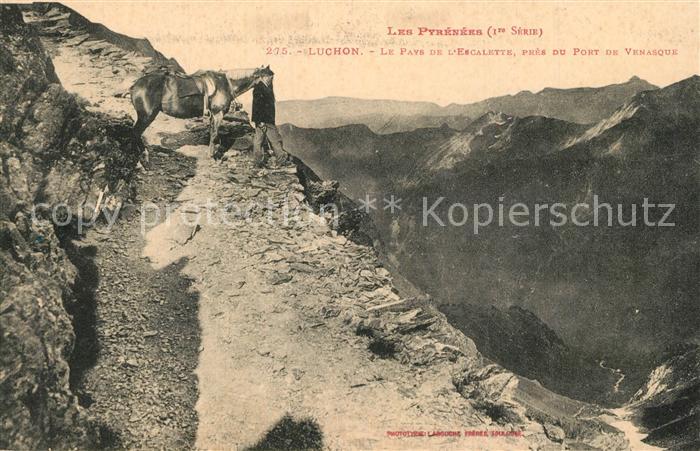 Luchon Haute-Garonne Le Pays de L Escalette Mann mit Pferd