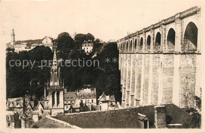 Morlaix Viaduc et les clochers de Saint Melaine