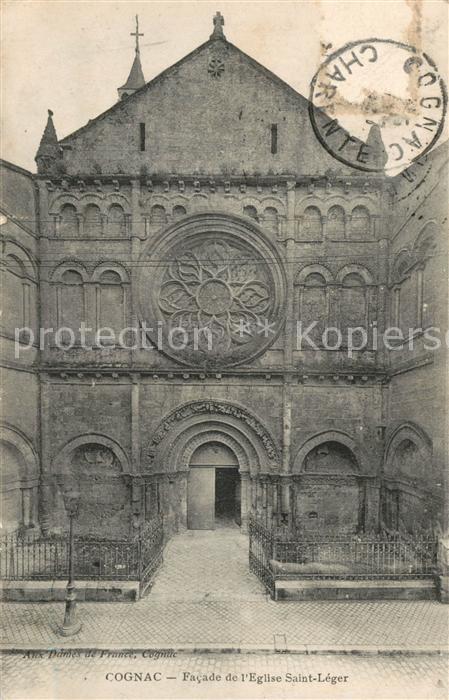 Cognac Charente Facade de l’Eglise Saint Leger