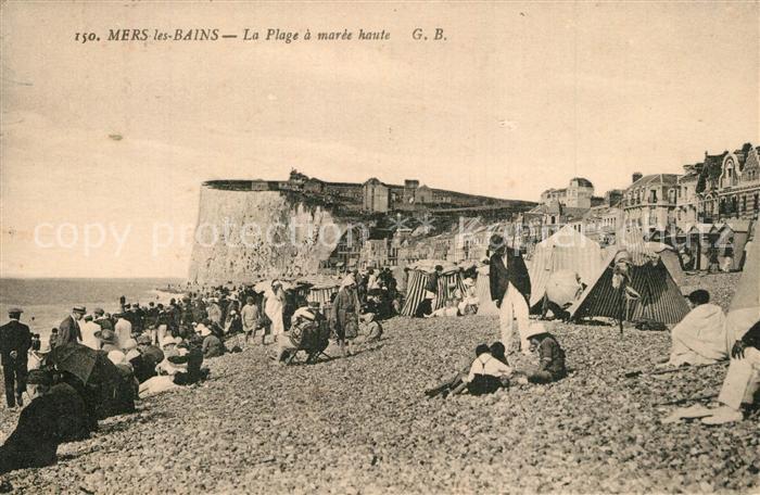 Mers-les-Bains La Plage a maree haute