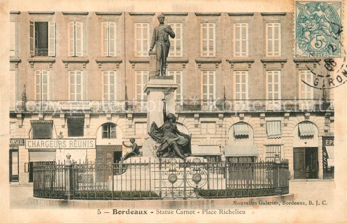 Bordeaux Statue Carnot Place Richelieu