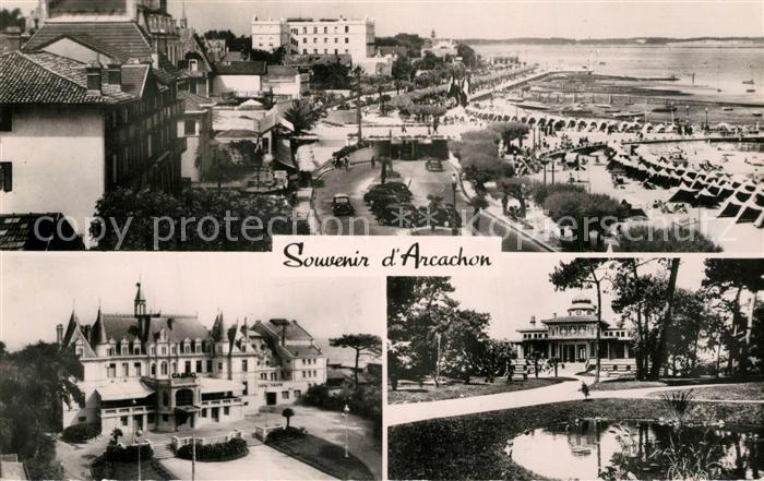 Arcachon Gironde Promenade du bord de mer et la Plage Casino de la Plage Casino