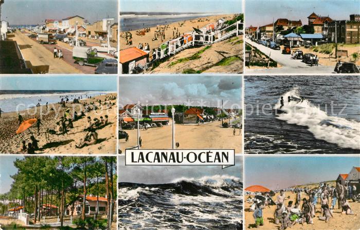 Lacanau Allees Pierre Ortal La Plage La Guingue Grosse Vague a l’Ocean Le Casino