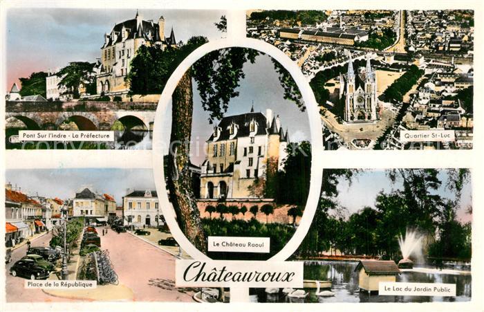 Chateauroux Indre Pont Pfrefecture Fliegeraufnahme Eglise Place-de-la-Republique