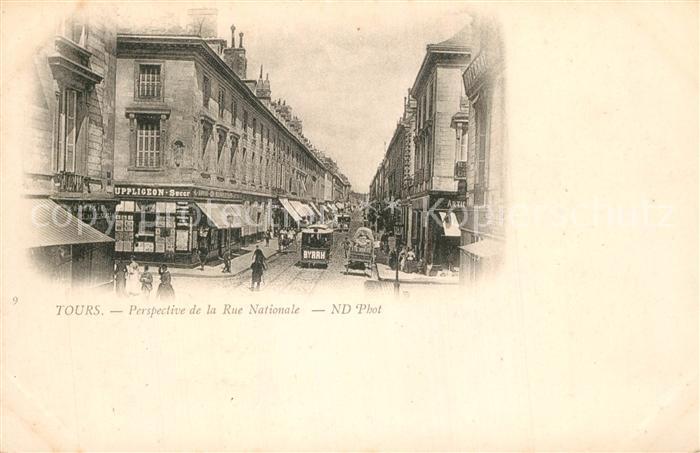 Tours Indre-et-Loire Rue Nationale Strassenbahn