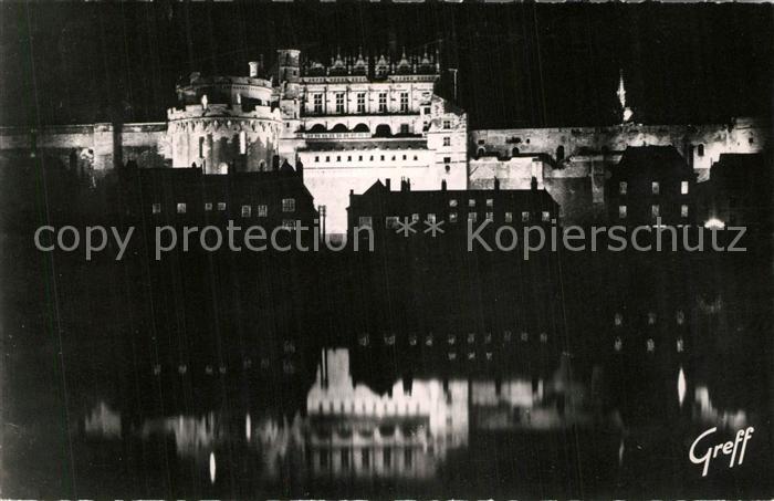 Amboise Chateau Loire a nuit