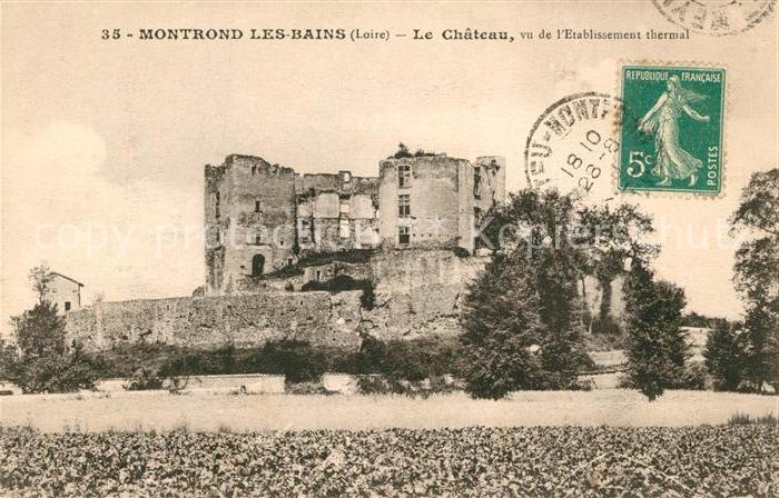 Montrond-les-Bains Chateau vu de l'Etablissement thermal