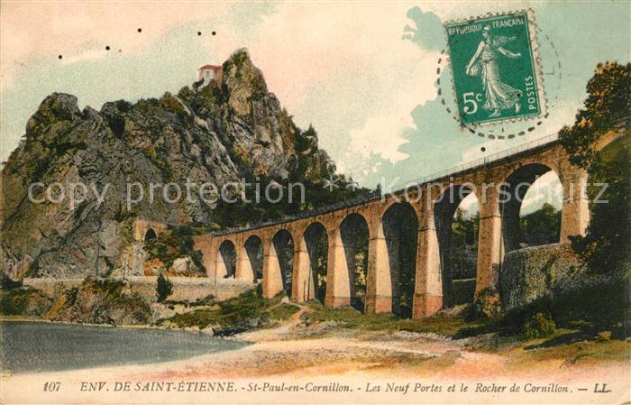 Saint-Paul-en-Cornillon Les Neuf Portes et Rocher de Cornillon Pont Chemin de fe