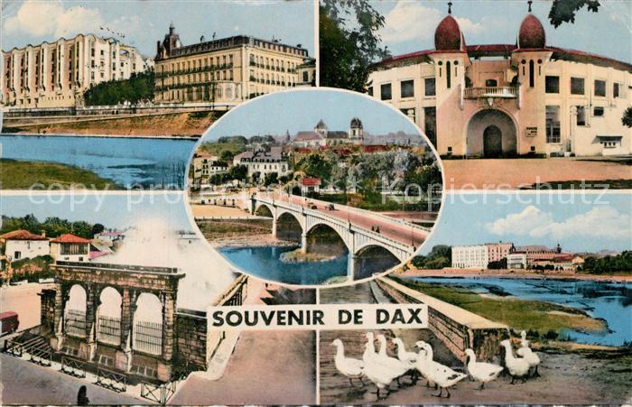 Dax Landes Le Splendid et Grands Thermes Arènes Fontaine d Eau Chaude Adour