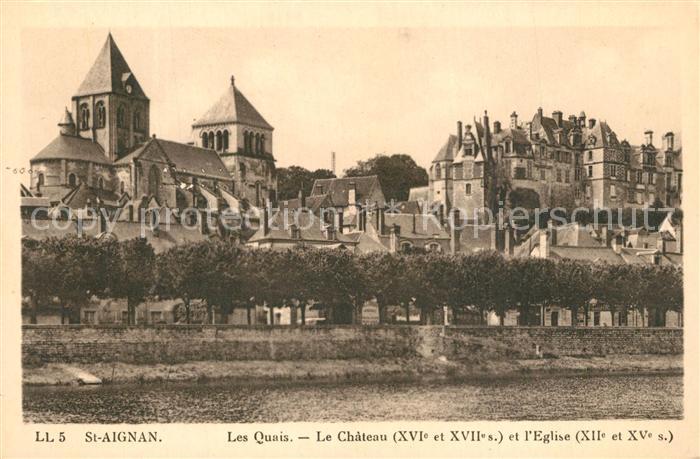Saint-Aignan Loir-et-Cher Les Quais Chateau Eglise