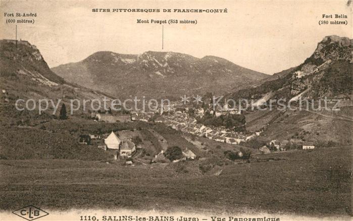 Salins-les-Bains Vue panoramique Mont Poupet Fort Saint André Fort Belin