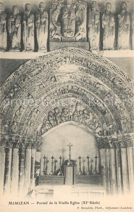 Mimizan Landes Portail de la vieille Eglise XIe siècle