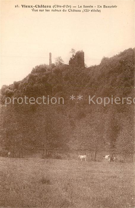 Vieux-Chateau Le Serein vue sur les ruines du Chateau XIIe siècle