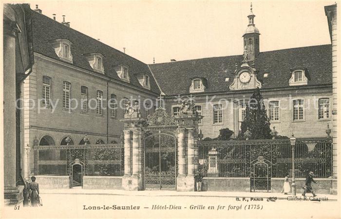 Lons-le-Saunier Jura Hotel Dieu Grille en fer forgé