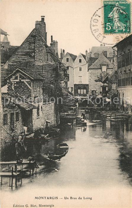 Montargis Loiret Un bras du Loing vieilles maisons