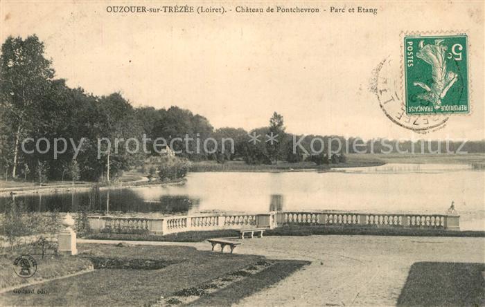 Ouzouer-sur-Trezee Chateau de Pontchevron Parc Etang