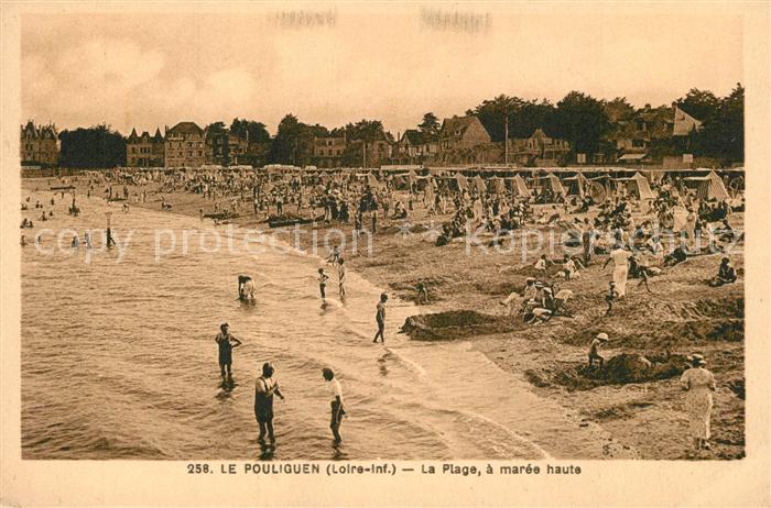 Le Pouliguen La plage a marée haute