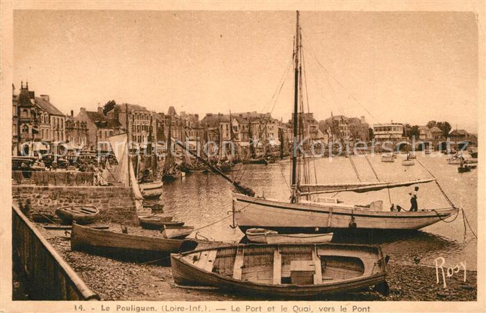 Le Pouliguen Port et Quai vers le pont bateaux