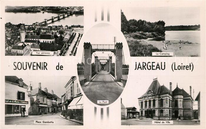 Jargeau Loiret Vue aérienne Camping Hotel de Ville Pont Place Gambetta
