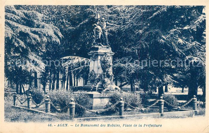 Agen Lot et Garonne Monument des Mobiles Place de la Prefecture
