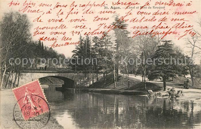 Agen Lot et Garonne Canal et Pon de Rouquet