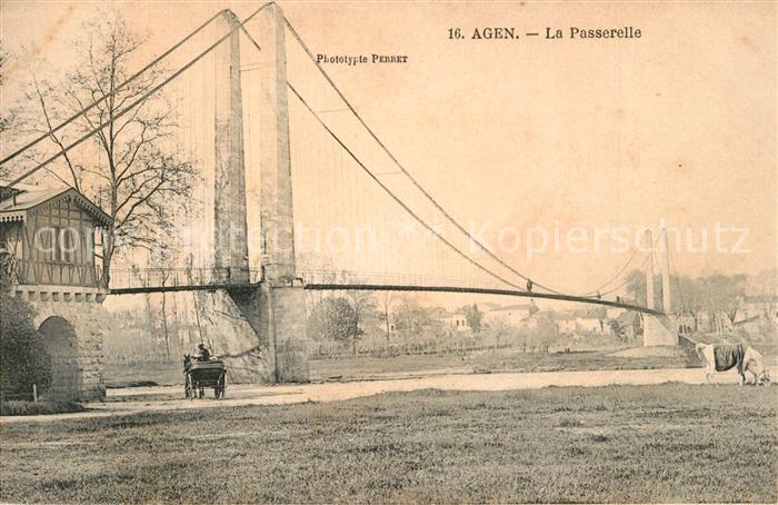 Agen Lot et Garonne La Passerelle sur la Garonne