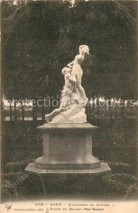 Agen Lot et Garonne Esplanade du Gravier Etoile du Berger Statue Monument