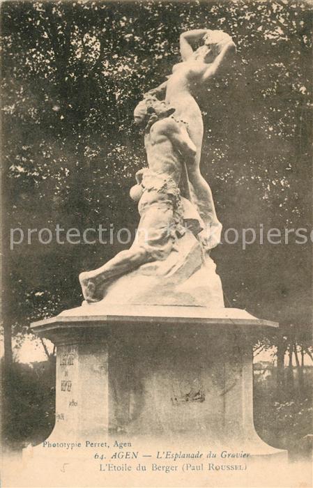 Agen Lot et Garonne Esplanade du Gravier Etoile du Berger Statue Monument