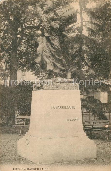 Agen Lot et Garonne La Marseillaise Statue Monument
