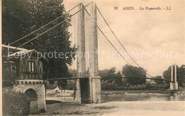 Agen Lot et Garonne La Passerelle sur la Garonne