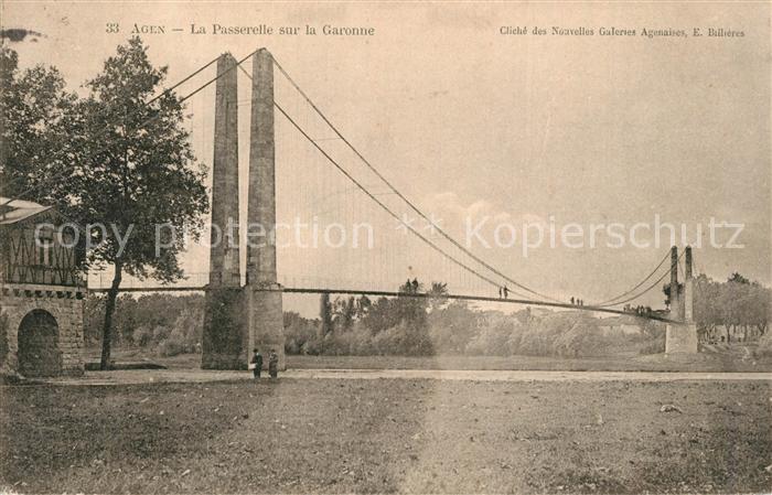 Agen Lot et Garonne La Passerelle sur la Garonne
