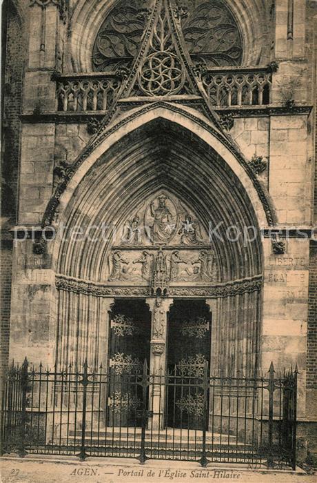 Agen Lot et Garonne Portail de l'Eglise Saint Hilaire