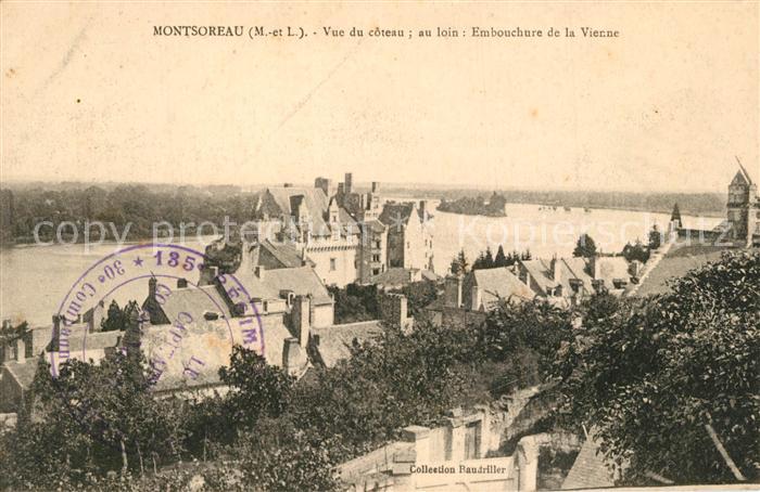 Montsoreau Vue du côteau au loin Embouchure de la Vienne