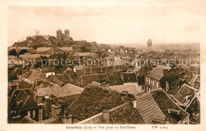 Gourdon Lot Vue prise du Sud Ouest