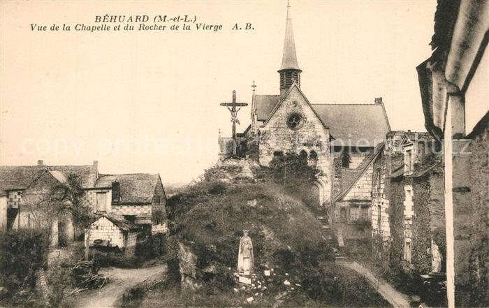 Behuard Vue de la Chapelle et du Rocher de la Vierge