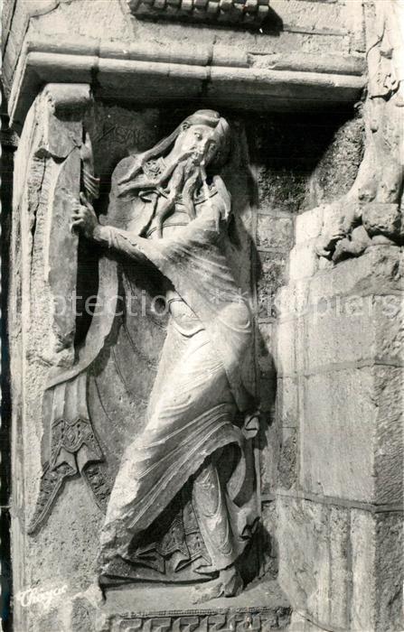 Souillac Eglise abbatiale style romano byzantin Statue Prophète Isaie