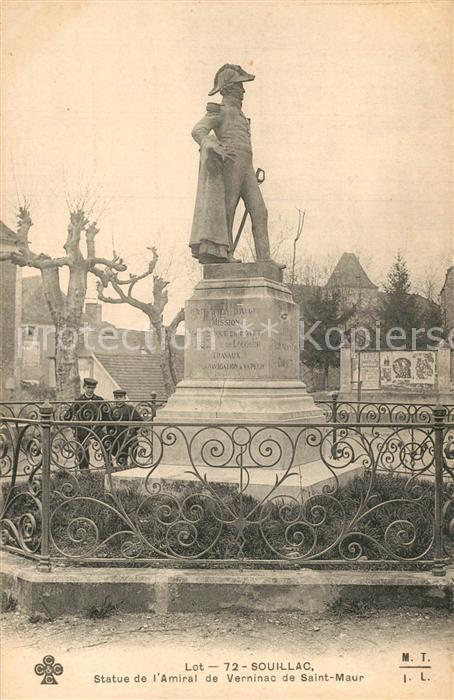 Souillac Statue de l'Amiral de Verninac de Saint