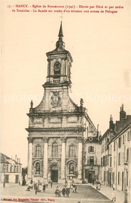 Nancy Lothringen Eglise de Bonsecours Elevee par Here et par ordre de Stanislas