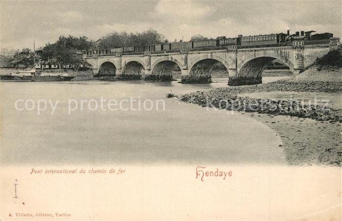 Hendaye Pyrenees Atlantiques Pont international du chemin de fer